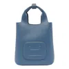 Hogan Small Leather Tote Bag With Structured Shape In Blue