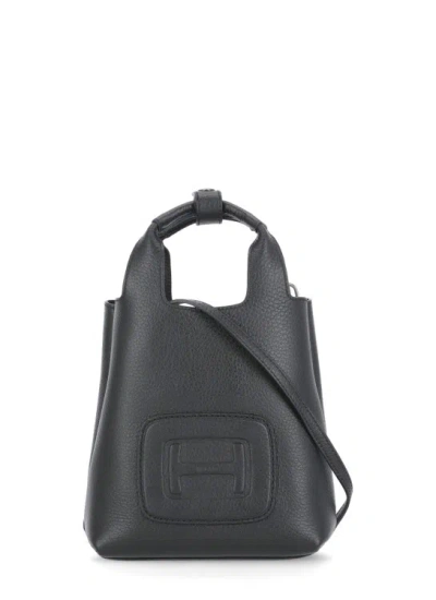 Hogan H-bag Mini Shopping Bag In Black