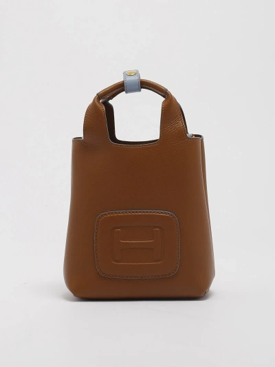 Hogan H Bag Mini Shopping H Embossed Clutch In Cuoio