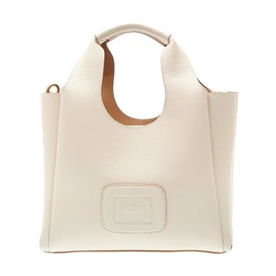 HOGAN H-BAG SHOPPING SMALL LEATHER BUTTER
