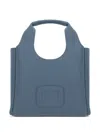 Hogan Small Leather Tote Bag With Structured Shape In Blue