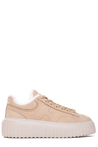 Hogan H-stripes Sneakers In Beige
