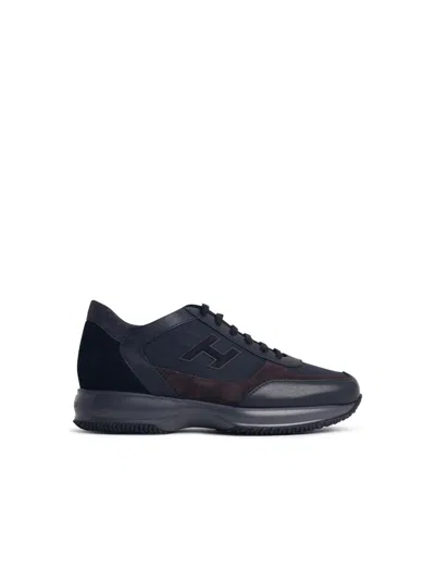 HOGAN HOGAN 'H FLOC' BLACK SUEDE SNEAKERS