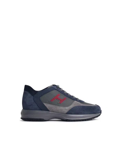 Hogan Interactive Flock Sneakers In Blue