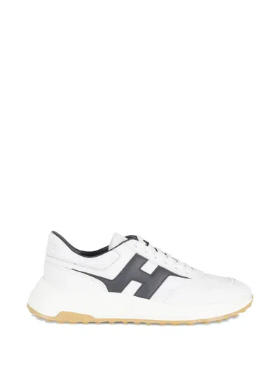Hogan White H Logo Lace-up Sneakers