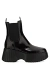Hogan Ankle Boots In Brushed Leather In Black