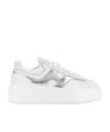 Hogan H-stripes Leather Sneakers In White