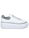 Hogan Sneakers  H-stripes White In White/sage