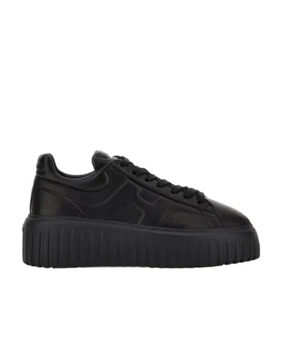 Hogan H-stripes 50mm Platform Sneakers In Black