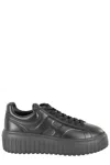 Hogan Leather H-stripes Tread Sneakers In Black