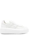 Hogan Low-top Sneakers With Ridged Platform Sole In White
