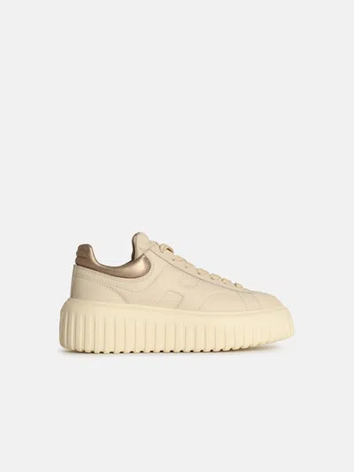 Hogan 'h-stripes' Beige Leather Sneakers