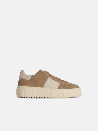 Hogan 'h Stripes' Beige Suede Sneakers