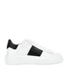 Hogan Panelled Design Calf Leather Sneakers With Chunky Sole In White