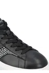 Hogan H-stripes Embellished Lace-up Sneakers In B999