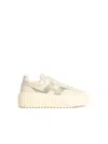 Hogan H-stripes Leather Sneakers In Sand