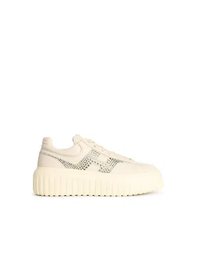 HOGAN HOGAN 'H-STRIPES' GREY LEATHER SNEAKERS