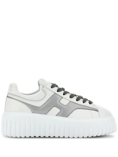Hogan H-stripes Platform Sneakers In White