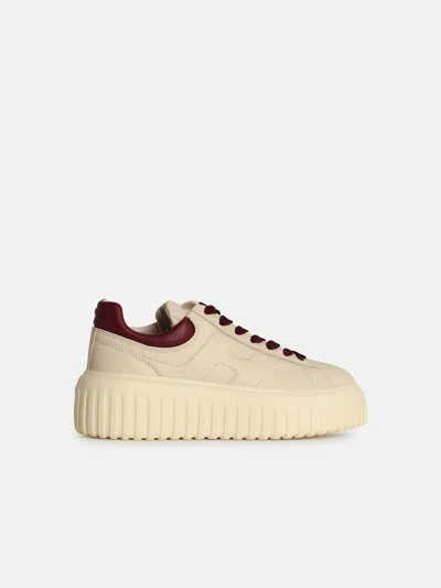 Hogan 'h Stripes' Ivory Leather Sneakers