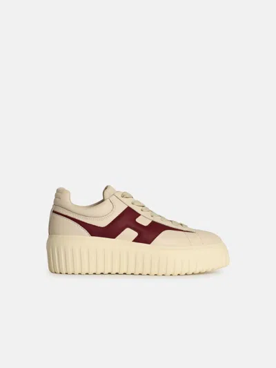 Hogan 'h Stripes' Ivory Leather Sneakers