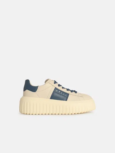 Hogan 'h Stripes' Ivory Leather Sneakers