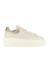 Hogan H-stripes Lace-up Leather Sneakers In White