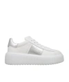 Hogan H-stripes Leather Platform Sneakers In White