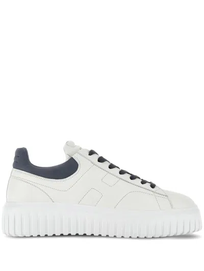 Hogan H-stripes Lace-up Sneakers In White