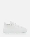 Hogan Striped Leather Lace-up Sneakers With H Detail In White