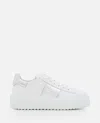 Hogan H-stripes Leather Platform Sneakers In White