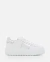 Hogan H-stripes Leather Platform Sneakers In White