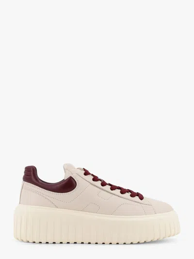 Hogan H-stripes Leather Low-top Sneakers In Beige