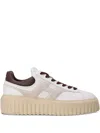 Hogan Striped Sneakers With Padded Collar And Contrasting Sole In White