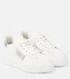 Hogan H-stripes Leather Platform Sneakers In White