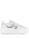 Hogan White Sneakers With Smooth Upper And Metallic Accent In White