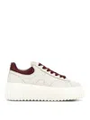 Hogan H-stripes Low-top Leather Sneakers In White