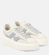 Hogan H645 Leather Sneakers With Platform Sole In White