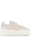 Hogan H-stripes Allacciato H Leather Sneakers In White