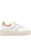 Hogan Chunky Platform Sneakers With Smooth And Textured Uppers In White