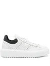 Hogan Men's H-stripes Leather Sneakers In White