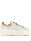 Hogan Ivory Sneakers With Platform Sole And Rounded Toe In Beige
