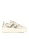 Hogan H-stripes Leather Sneakers In White