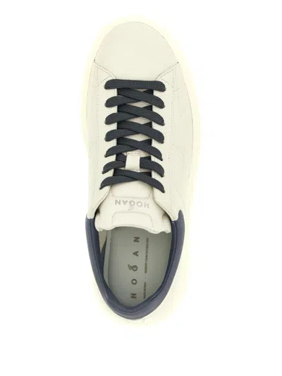 Hogan H-stripes Leather Sneakers In White