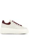 Hogan H-stripes Low-top Leather Sneakers In White