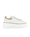 Hogan Leather H-stripes Platform Sneakers In White