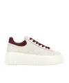Hogan H-stripes Low-top Leather Sneakers In White
