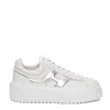 Hogan H-stripes Leather Sneakers In White