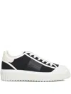 Hogan H-stripes Logo-detail Lace-up Sneakers In Black