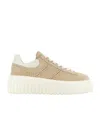 Hogan H-stripes Logo-perforated Leather Sneakers In White