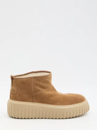 Hogan H-stripes Low-top Boots In Brown